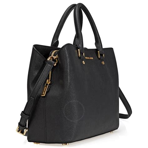 savannah black michael kors|michael kors saffiano bag black.